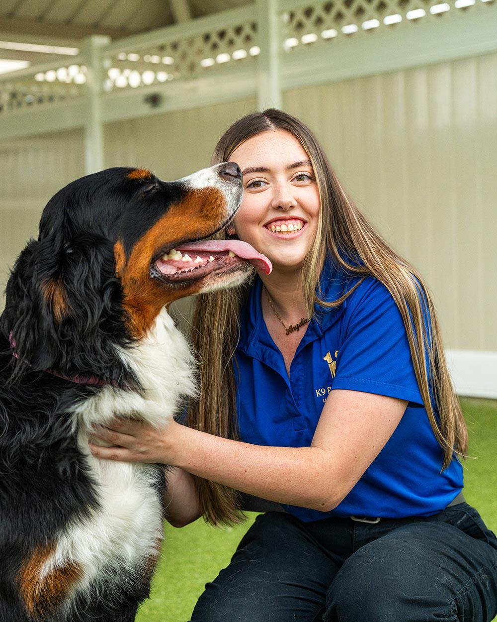 Team Member with large dog