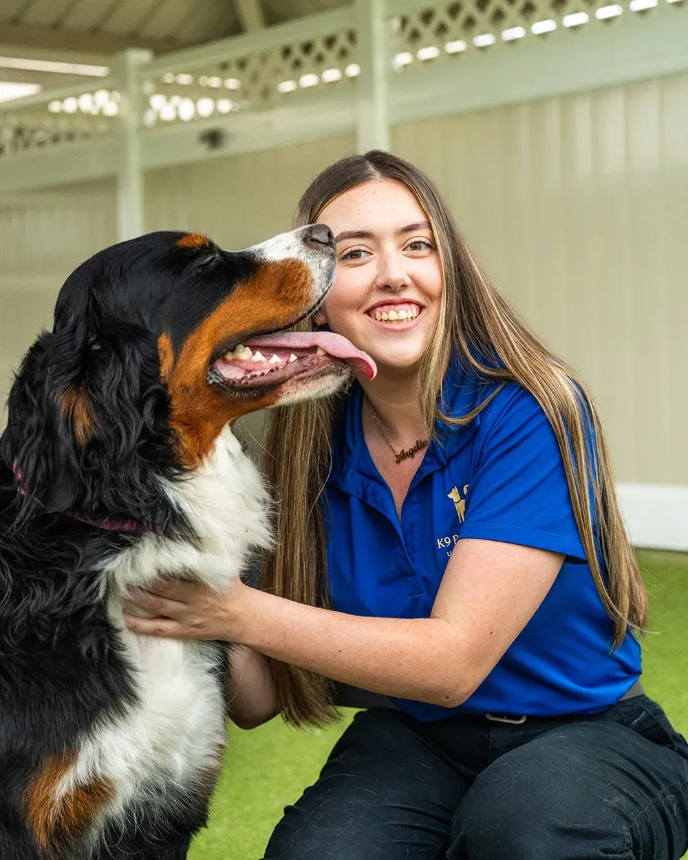 Professional staff member with dog