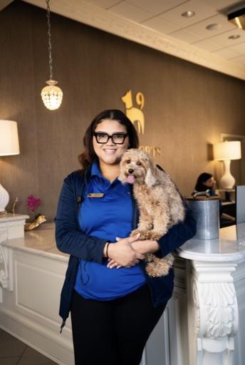 Professional staff member with dog